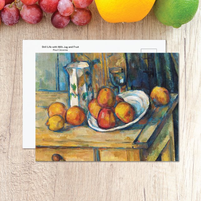 Postal Fijo de la vida Leche Jug Fruit Paul Cézanne (Subido por el creador)