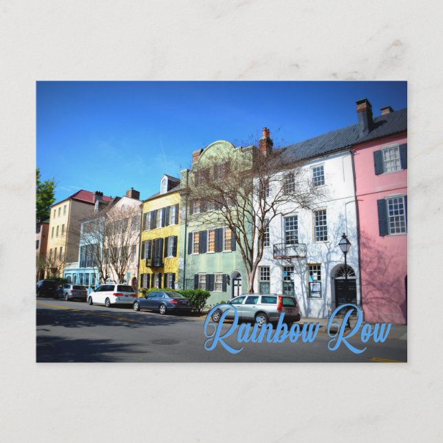 Postal Fila arcoiris, Charleston Carolina del Sur (Anverso)