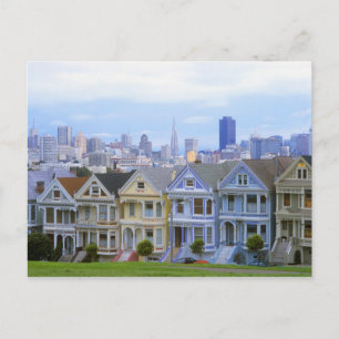 Postal Fila de casas victorianas