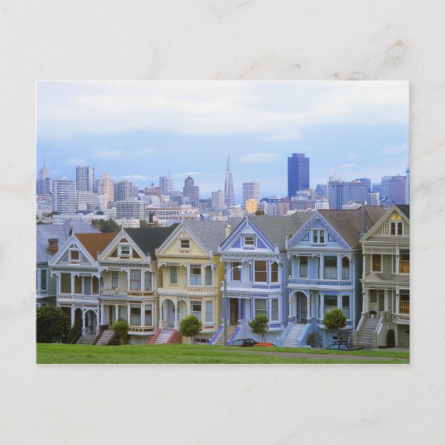 Postal Fila de casas victorianas (Anverso)