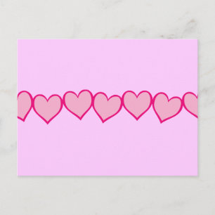 Postal Fila de Corazones Rosas