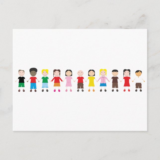 Postal Fila de niños (Anverso)