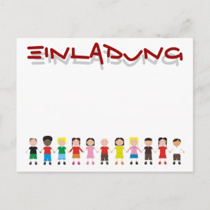 Postal Fila de niños