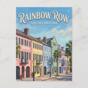 Postal Fila del Arco Iris Charleston Carolina del Sur