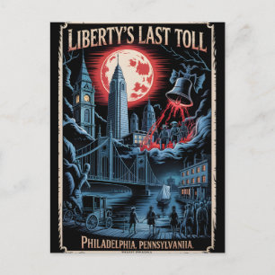 Postal Filadelfia embrujada, PA Viajes de terror vintage