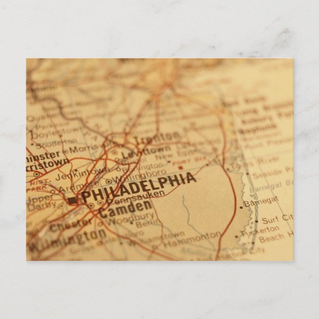 Postal Filadelfia, mapa de cosechas de PA (Anverso)
