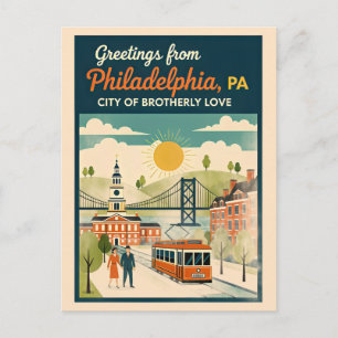 Postal Filadelfia PA Ciudad del Amor Fraternal
