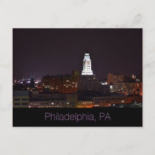 Postal Filadelfia, PA Post Card-Full Moon