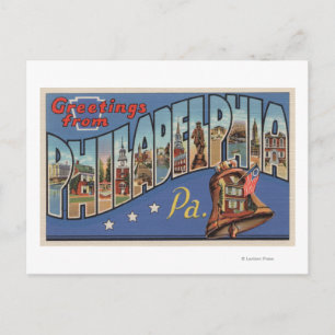 Postal Filadelfia, Pennsylvania - Letra grande