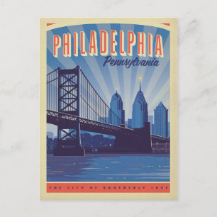 Postal Filadelfia, Pensilvania   Ciudad De Hermanos