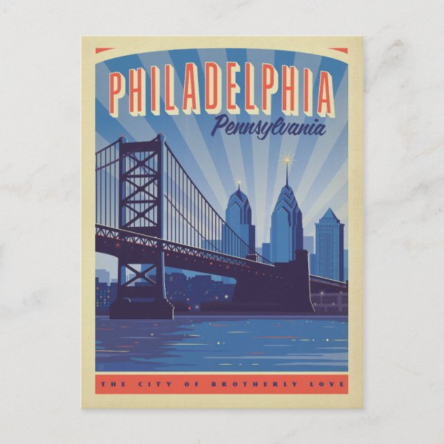 Postal Filadelfia, Pensilvania | Ciudad De Hermanos (Anverso)