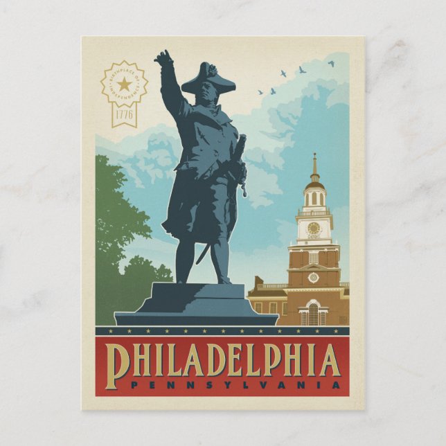 Postal Filadelfia, Pensilvania | Salón de la Independenci (Anverso)