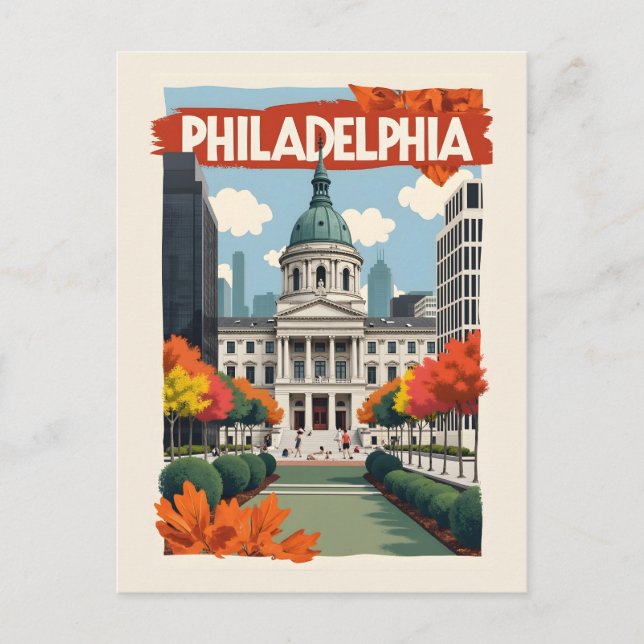 Postal Filadelfia retro (Anverso)