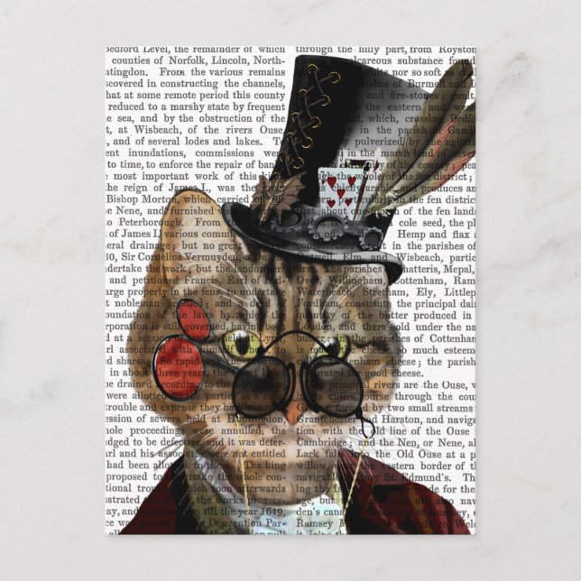 Postal Fileas Feline Steampunk Cat & Top Hat 2 (Anverso)