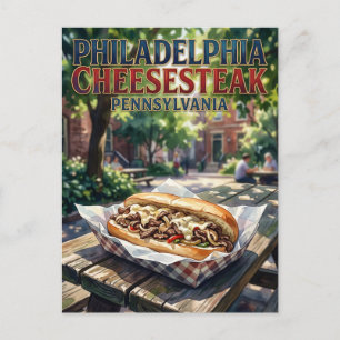 Postal Filete de queso de Filadelfia Pensilvania