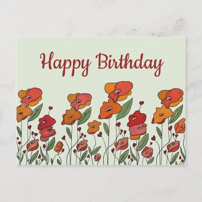 Postal filigranes Mohnfeld (Anverso)