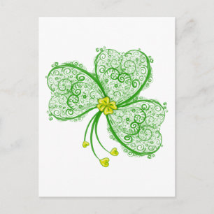 Postal Filigrio del trébol afortunado