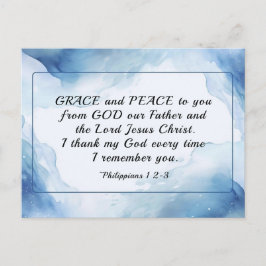 Postal Filipenses 1:2-3 Gracia y Paz para Usted, Biblia