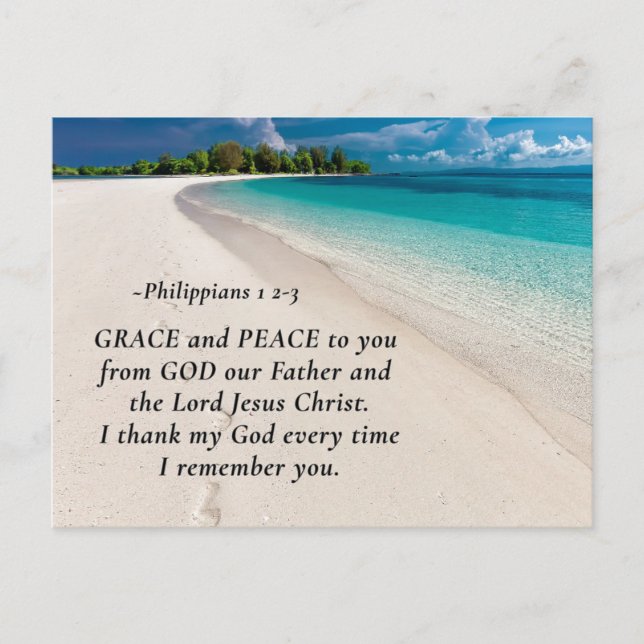 Postal Filipenses 1:2 Gracia y Paz para Ustedes Versículo (Anverso)