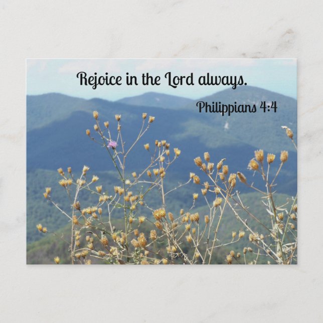 Postal Filipenses 4:4 Alegraos en el Señor siempre (Anverso)