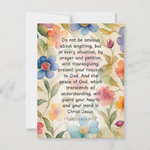 Postal Filipenses 4:6-7 Versículo de la Biblia Cristiana 