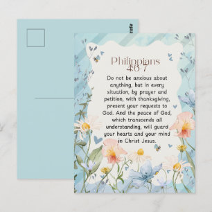 Postal Filipenses 4:6-7 Versículo de la Biblia Cristiana 