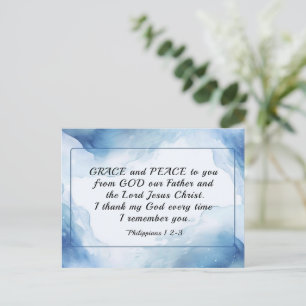 Postal Filipinas 1:2-3 Gracia y paz para ti, Biblia