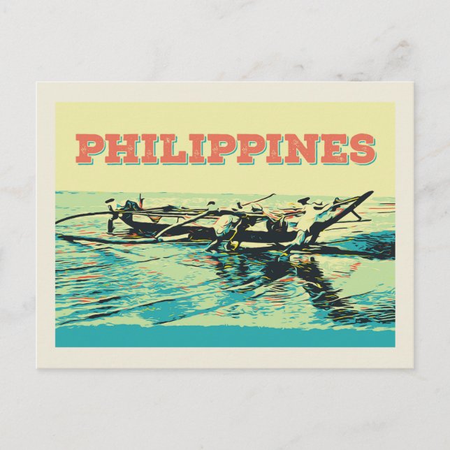 Postal Filipinas, escenario de pesca en las islas Visayas (Anverso)