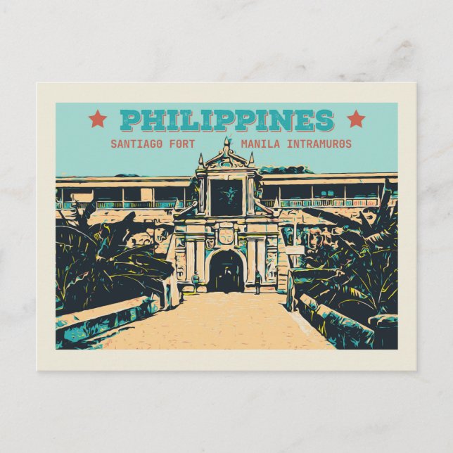 Postal Filipinas, Manila Intramuros Santiago fort (Anverso)