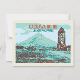 Postal Filipinas, ruinas de Cagsawa, Legazpi, volcán Mayo