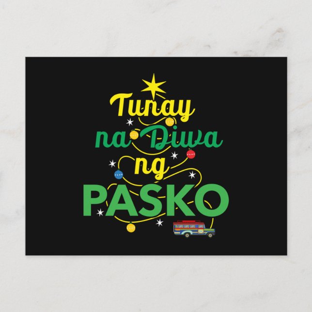 Postal Filipinas tagalo espíritu de Navidades (Anverso)