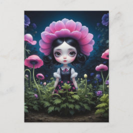 Postal Fille mystérieuse inspiration Mark Ryden