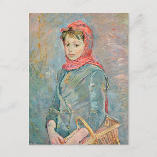 Postal Fillette Portant un Panier | Berthe Morisot (Anverso)