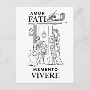 Postal Filosofía Amor Fati Arte de Línea
