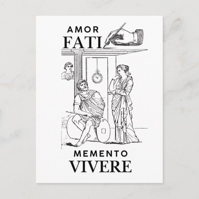 Postal Filosofía Amor Fati Arte de Línea (Anverso)