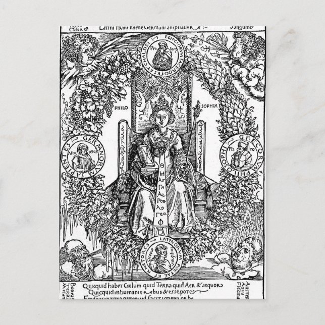 Postal Filosofía de Albrecht Durer (Anverso)