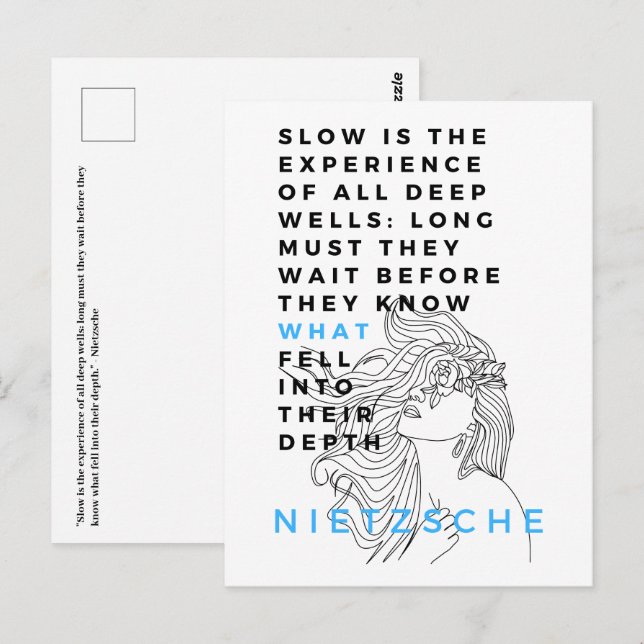 Postal Filosofía de Soul Profundo, cita Nietzsche (Anverso / Reverso)