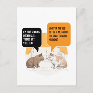 Postal Filosofía Gato Punto Rojo Humor Existencial Arte