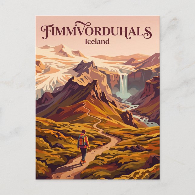 Postal Fimmvorduhals Islandia (Anverso)