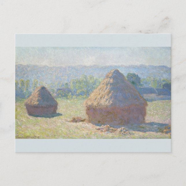 Postal Fin de Haystacks de Summer Claude Monet (Anverso)