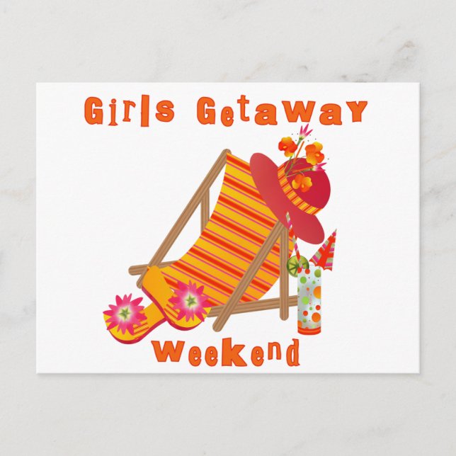 Postal Fin de semana de Getaway para Chicas tropicales (Anverso)