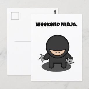 Postal Fin de semana Ninja Divertido Personalizado de Jap