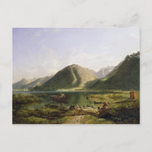Postal Fin del lago Ginebra, 1835 (aceite sobre lienzo)