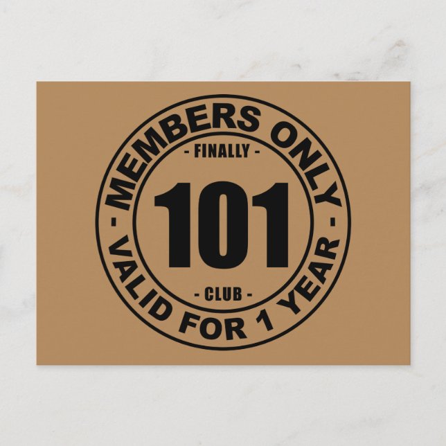 Postal Finalmente 101 club (Anverso)
