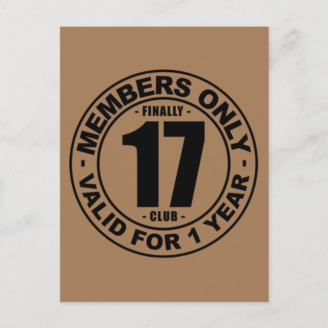 Postal Finalmente 17 club (Anverso)