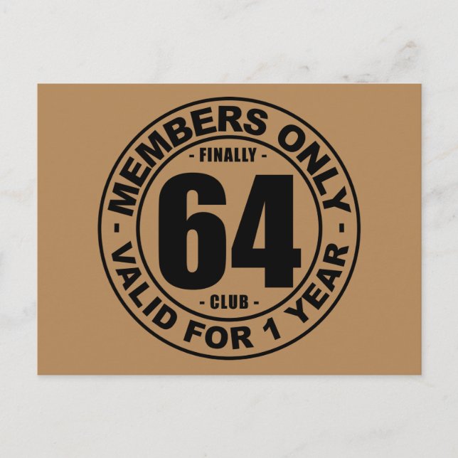 Postal Finalmente 64 club (Anverso)