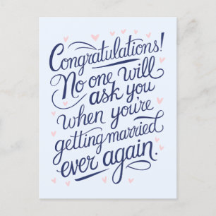 Postal Finalmente, el Boda de Parejas Funny Casadas