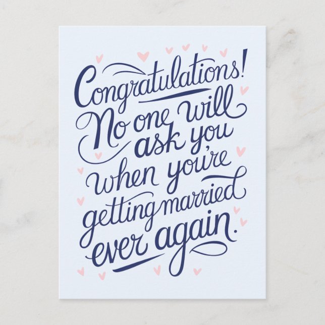 Postal Finalmente, el Boda de Parejas Funny Casadas (Anverso)