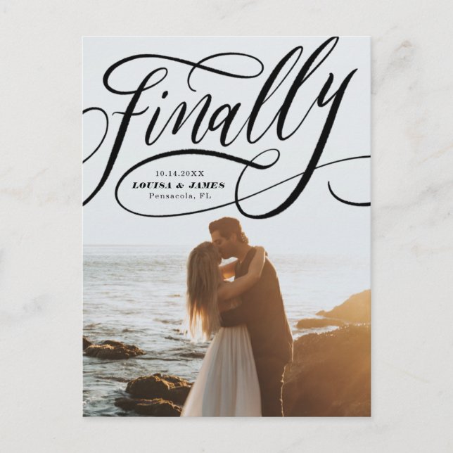 Postal Finalmente posponed Covid Photo Save the Date (Anverso)