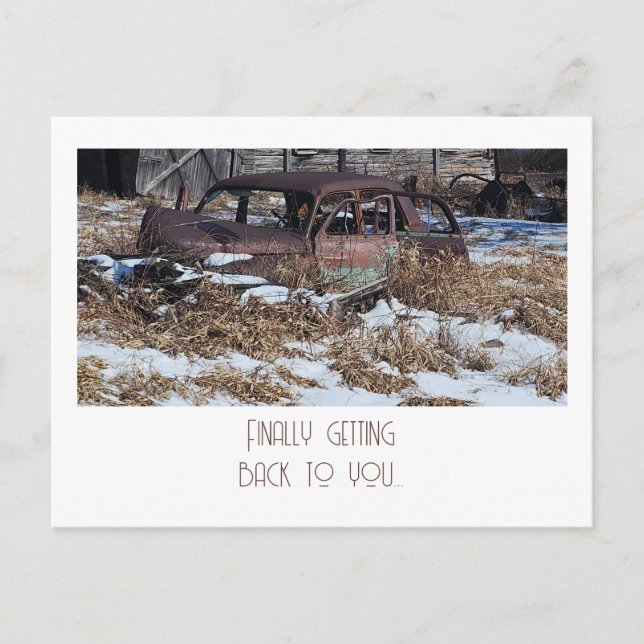 Postal Finalmente volviendo a ti - Rusty Car Photo (Anverso)